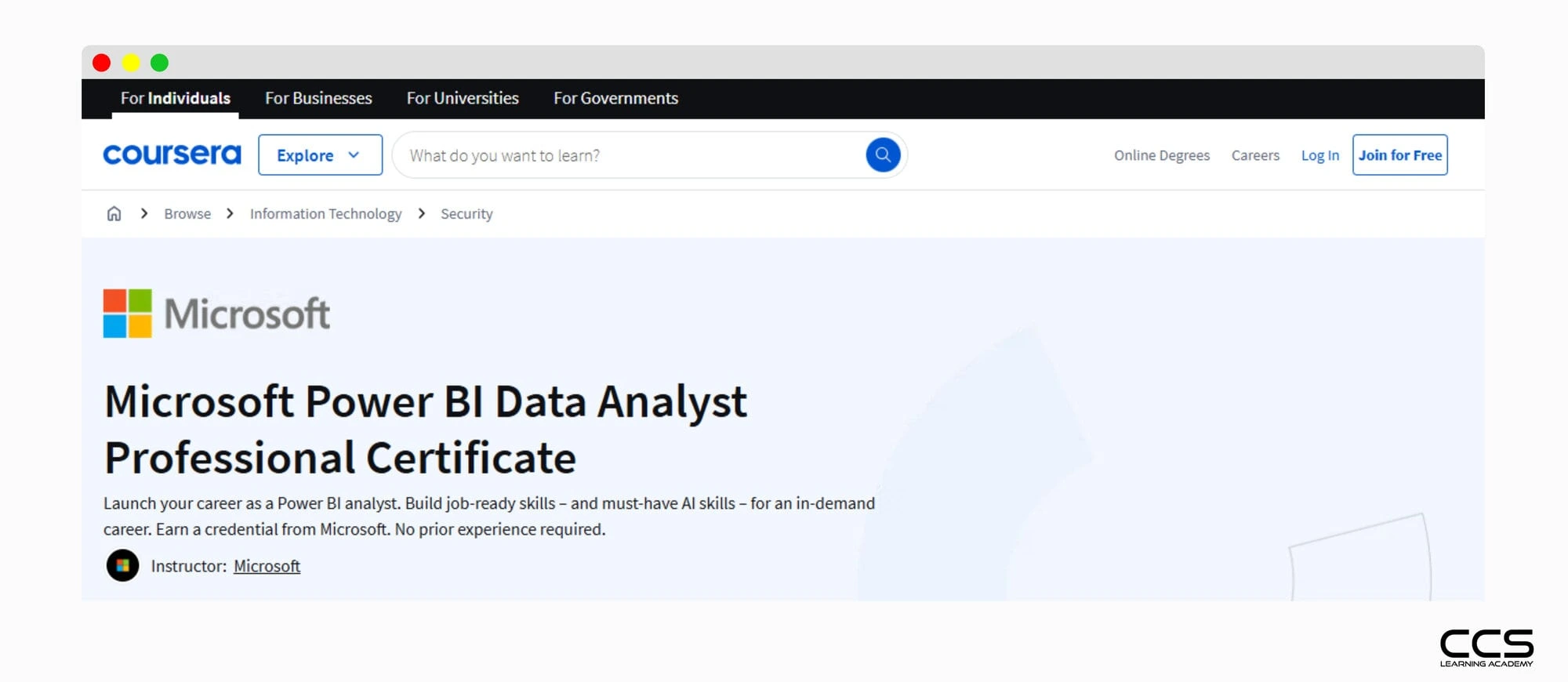 Coursera Course - Microsoft Power BI Data Analyst